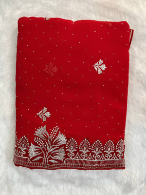 Pallu Patola Printed Banarasi Georgette Saree(Red)