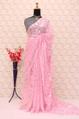 Vikash fab Printed Bollywood Georgette Saree(Pink)