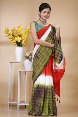 SRILOK Self Design Handloom Pure Cotton Saree(Red)