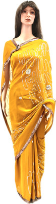 Raashreya Fashions Embroidered Bollywood Chiffon Saree(Yellow)