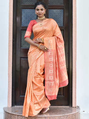 ANOUK Woven Mysore Chanderi Saree(Orange)