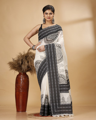Nakshipar Self Design Handloom Pure Cotton Saree(Multicolor)