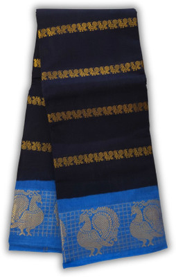 BlackUVA Woven Madurai Pure Cotton Saree(Multicolor)