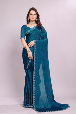 Tejal Creation Self Design Bollywood Silk Blend Saree(Beige)