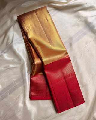 PARAMPARA CREATION Woven Kanjivaram Pure Silk Saree(Gold)