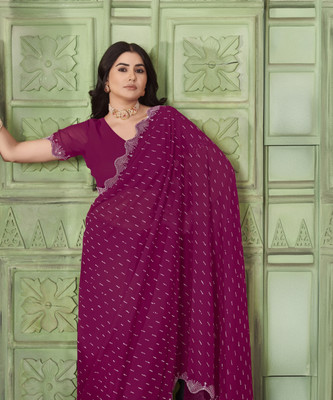 Sariya Embellished Bollywood Georgette Saree(Pink)