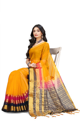 Aarunika LGF Woven Bollywood Organza Saree(Yellow)