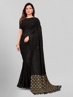 PRATHAM BLUE Embellished Bollywood Georgette Saree(Black)