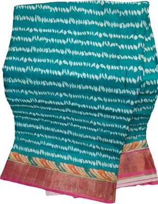 Thalir Silks Printed Handloom Tussar Silk Saree(Light Green)