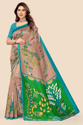 maayro Printed Mysore Art Silk Saree(Multicolor)