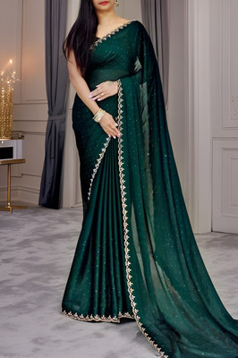 SINGHAL TRADING CO Printed Daily Wear Georgette Saree(Green)