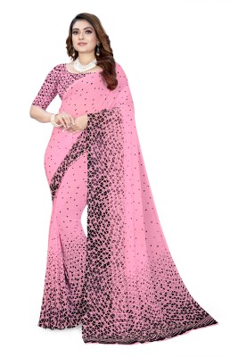 mahalaxmi fab Printed Bandhani Silk Blend Saree(Pink)