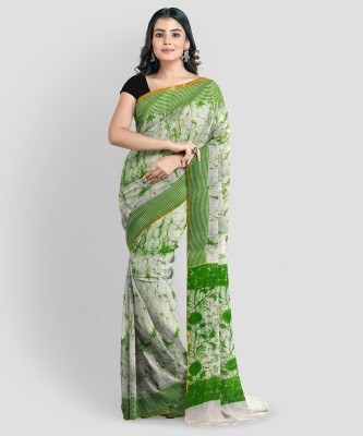 Ruuprekha Printed Daily Wear Art Silk Saree(White)