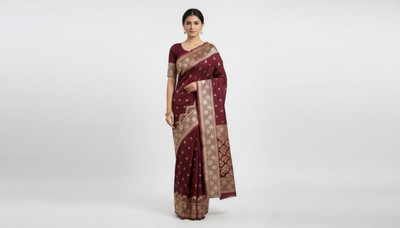 Neelima fasion Woven Bollywood Cotton Silk Saree(Maroon)
