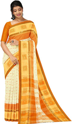 DipDiya Self Design, Woven Tant Pure Cotton Saree(Yellow)