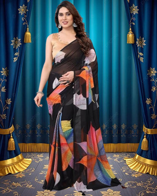 Jayu Printed Bollywood Georgette Saree(Multicolor)