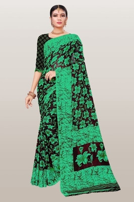 Vimalnath Synthetics Floral Print Bollywood Georgette Saree(Green)