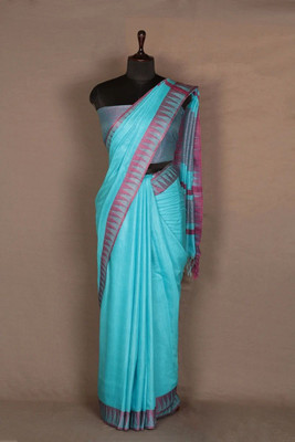 Zafreen Handloom Solid/Plain Bhagalpuri Art Silk Saree(Pink)