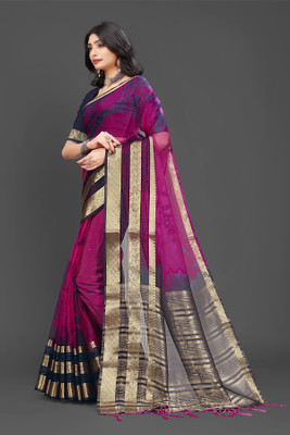 Aarunika AF Tie-Dye Bollywood Organza Saree(Purple)