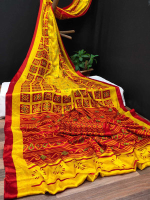 Ruhabs Printed Daily Wear Crepe Saree(Red)
