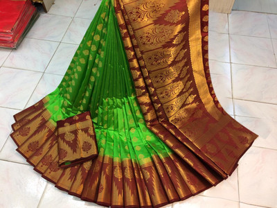 Balaji Woven Banarasi Nylon Saree(Multicolor)