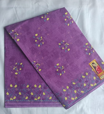 Minu Fashion Woven, Printed, Digital Print Bollywood Pure Cotton Saree(Purple)