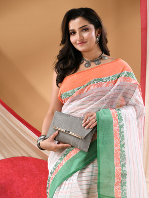 Desh Bidesh Self Design Handloom Pure Cotton Saree(Multicolor)