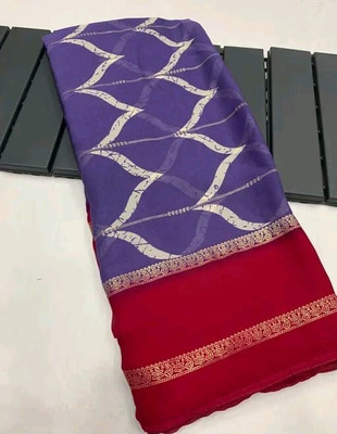 vaanisri Printed Bollywood Georgette Saree(Magenta)