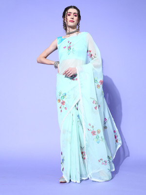 Divastri Self Design Bollywood Georgette Saree(Light Green)