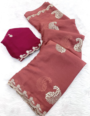 Sitanjali Lifestyle Embellished Bollywood Georgette Saree(Red)
