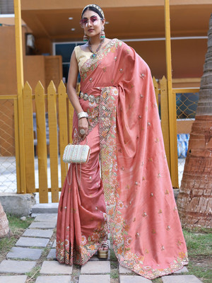 SGF11 Self Design Handloom Silk Blend Saree(Cream)