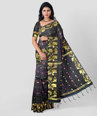 SSP Woven Handloom Pure Silk Saree(Grey)