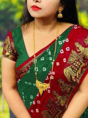 MAHADEV NX Printed Bollywood Crepe, Silk Blend Saree(Multicolor)