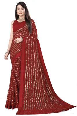 Clemira Embroidered Bollywood Georgette Saree(Maroon)