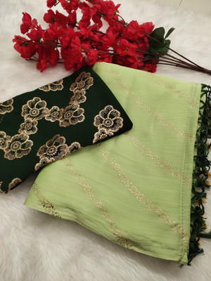 Vastramela Self Design Bollywood Chiffon Saree(Green)