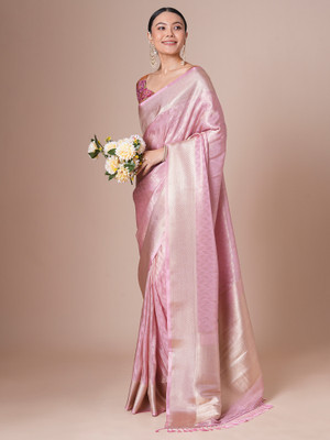 Sareemall Woven Bollywood Tissue Saree(Pink)