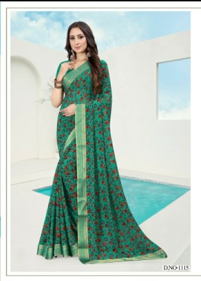 mahalaxmi fab Paisley, Embellished, Floral Print Bollywood Georgette Saree(Green)