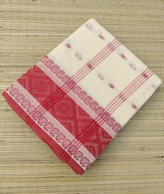 SANVISAREE Woven Tant Pure Cotton Saree(Cream)