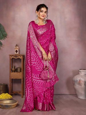 Tasrika Woven Bollywood Silk Blend Saree(Pink)