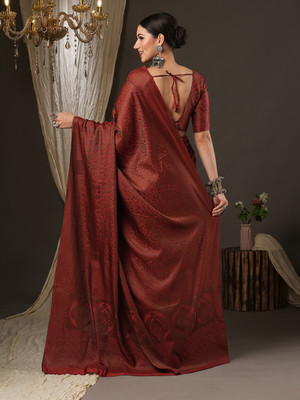 Divastri Woven Banarasi Silk Blend Saree(Maroon)