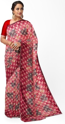 SHREEMALL Printed Bollywood Georgette Saree(Pink)