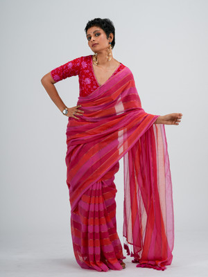 Suta Self Design Handloom Pure Cotton Saree(Multicolor)