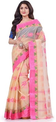 Desh Bidesh Paisley Handloom Handloom Pure Cotton Saree(Pink)