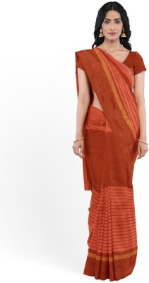 Saadhvi Printed Banarasi Cotton Blend Saree(Orange)