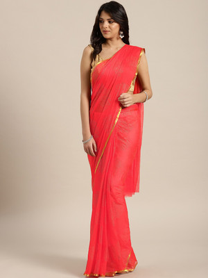 Ratnavati Printed, Self Design Bollywood Chiffon Saree(Red)