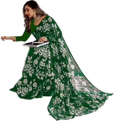 LADY SHOPI Printed Bollywood Georgette Saree(Green)