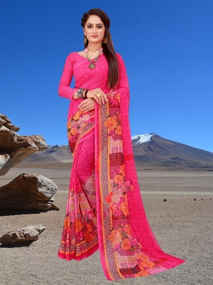 Saadhvi Printed Bollywood Georgette Saree(Multicolor)