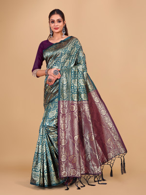 Tejal Creation Self Design Kanjivaram Pure Silk Saree(Beige)