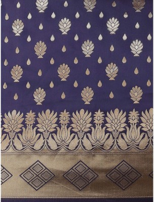 GREEN PEARS Woven Banarasi Jacquard Saree(Dark Blue)