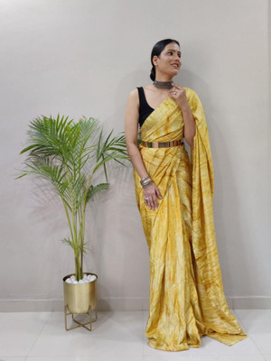 Muskan Collection Self Design Kanjivaram Georgette Saree(Yellow)